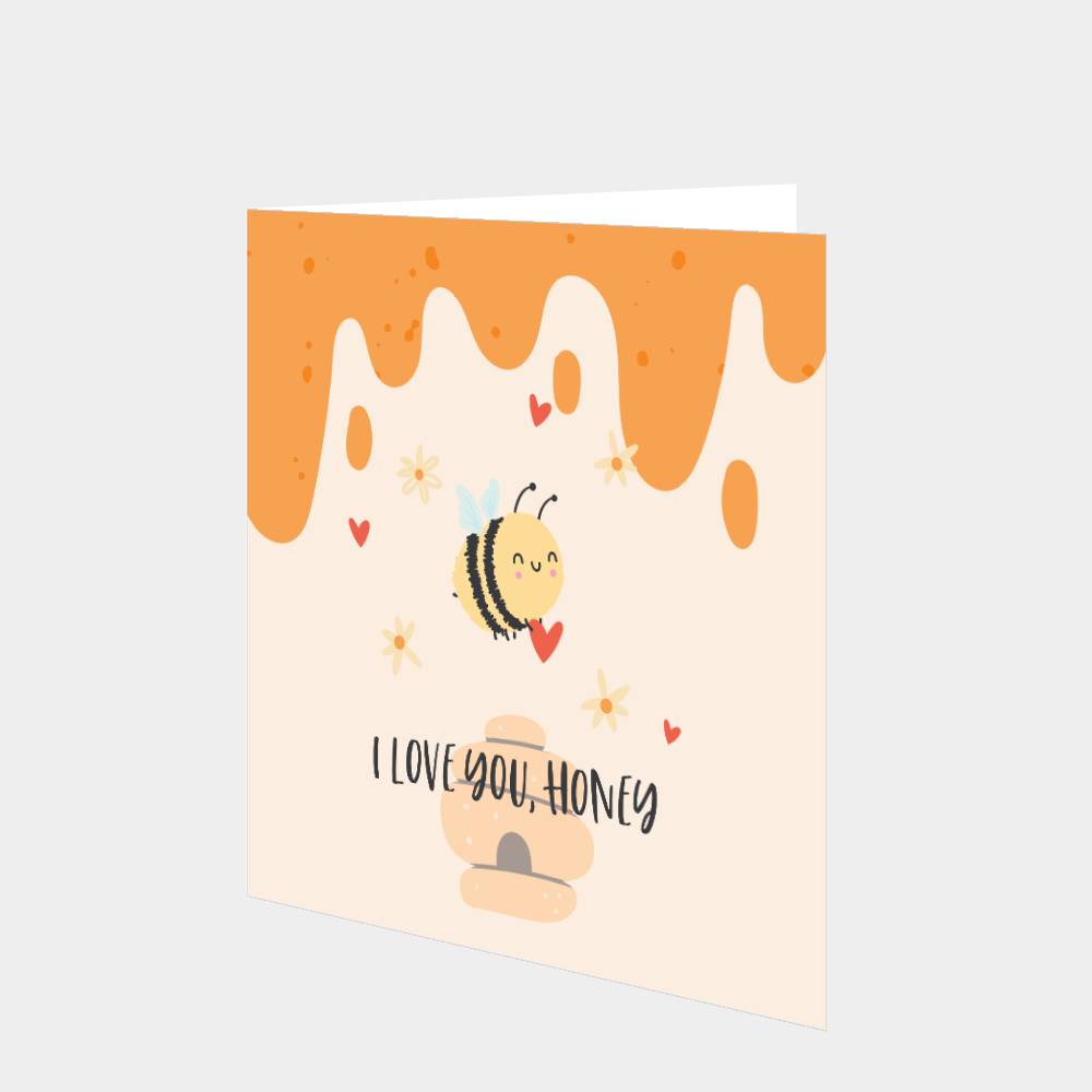 I Love You, Honey Cute Bee Card – Boomf