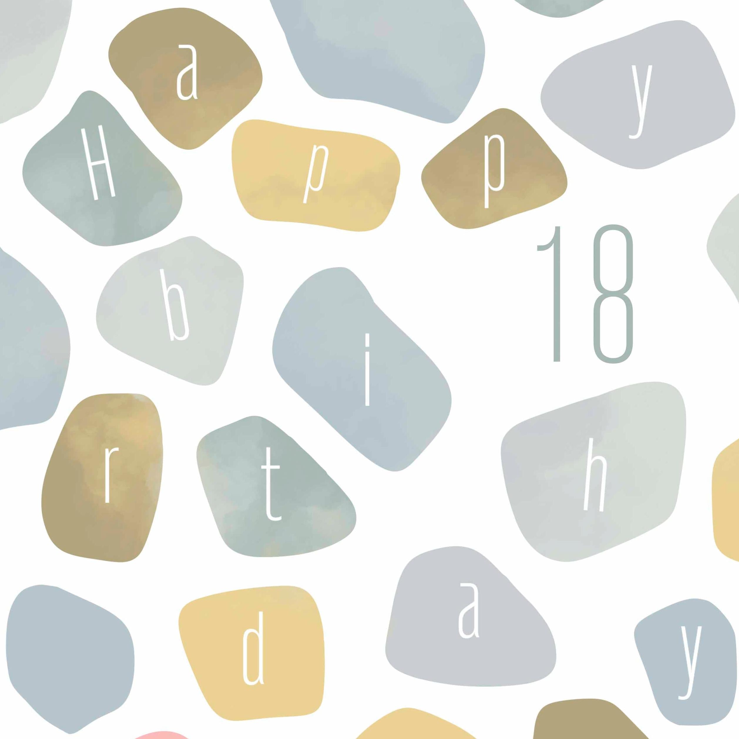 Abstract Stones Happy 18th Birthday Confetti Exploding Greetings Card