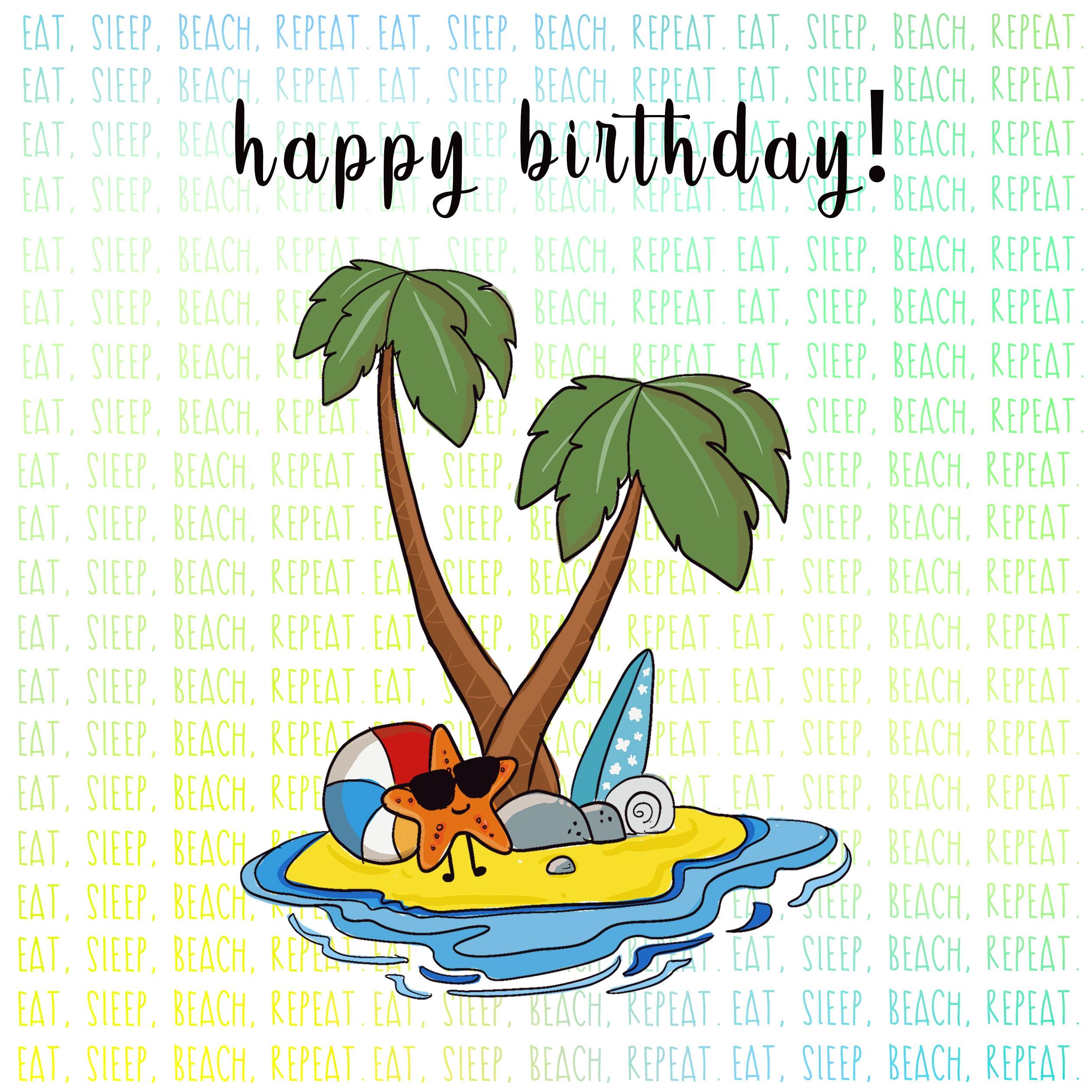 Island Happy Birthday Confetti Exploding Greetings Card Boomf