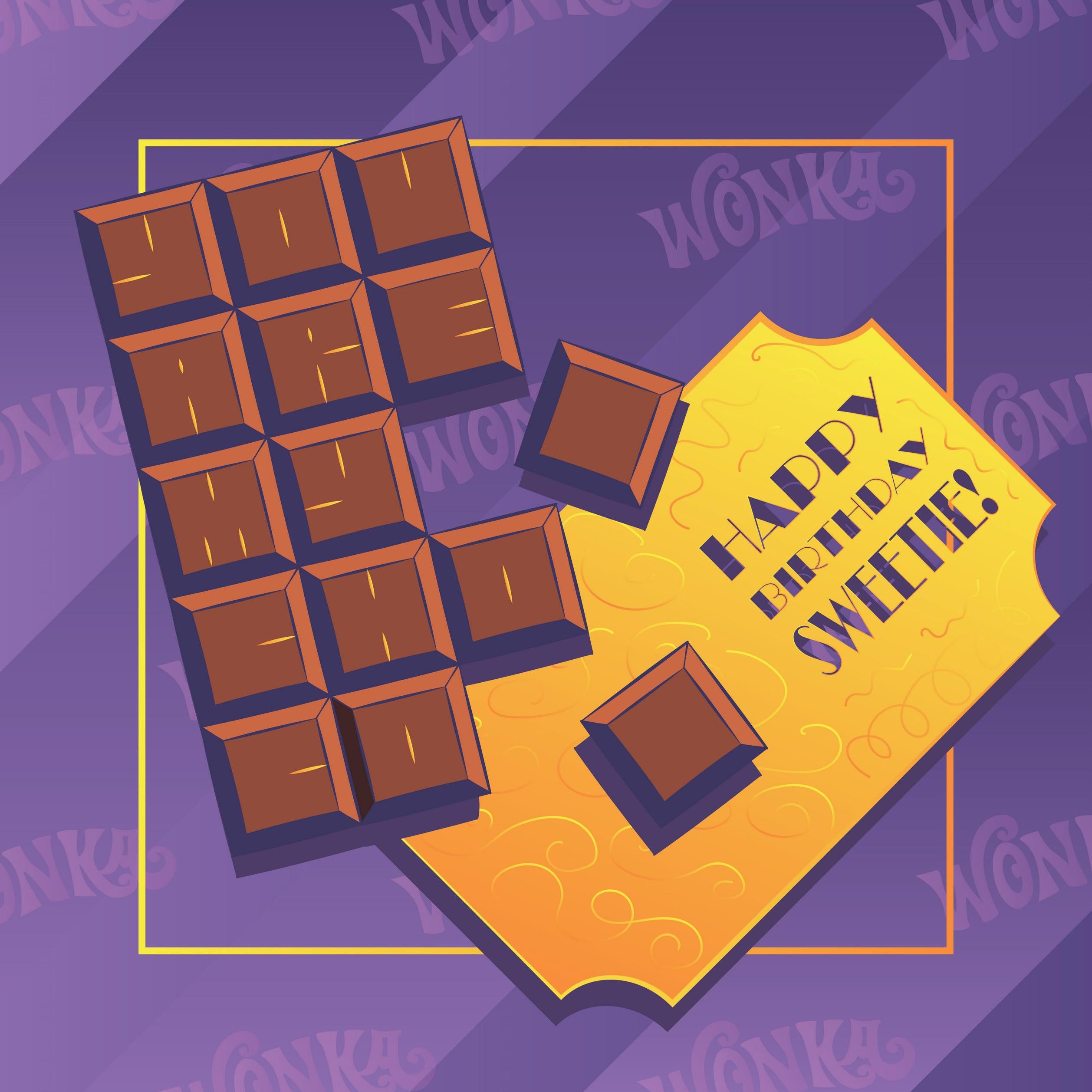 Willie Wonka Chocolate Happy Birthday Sweetie Confettiexploding Greet Boomf
