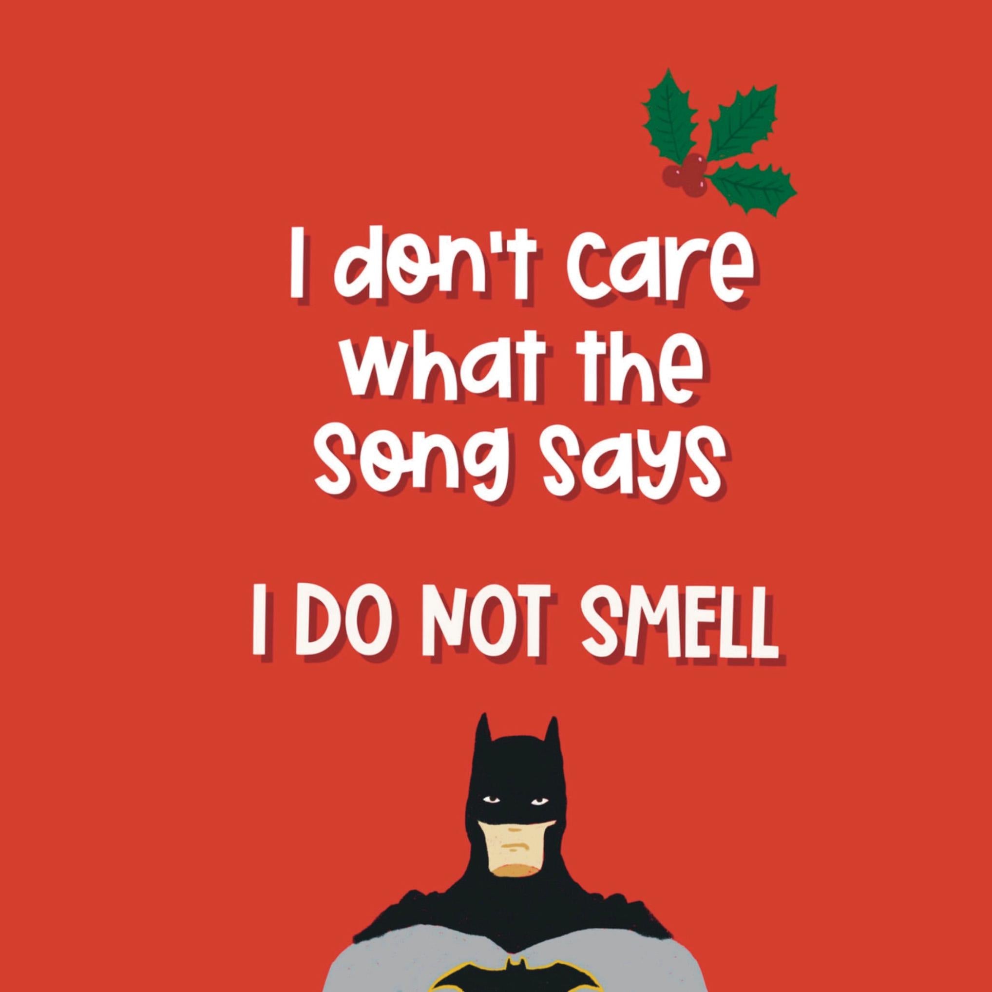 Funny Batman Smells Christmas Confettiexploding Greetings Card Boomf