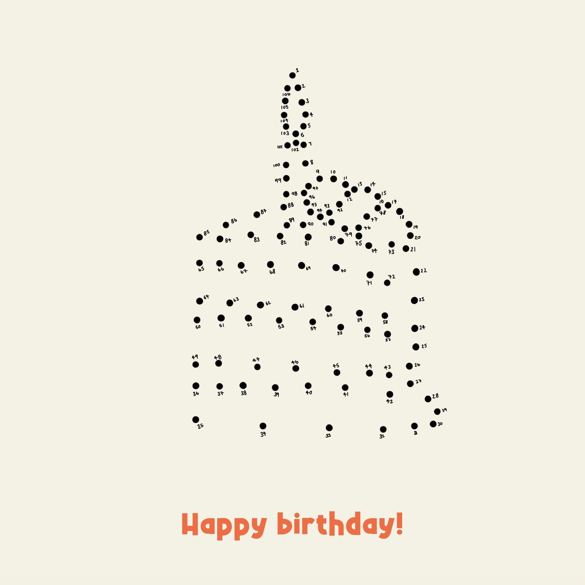Dot To Dot Piece Of Cake Birthday Confettiexploding Greetings Card Boomf