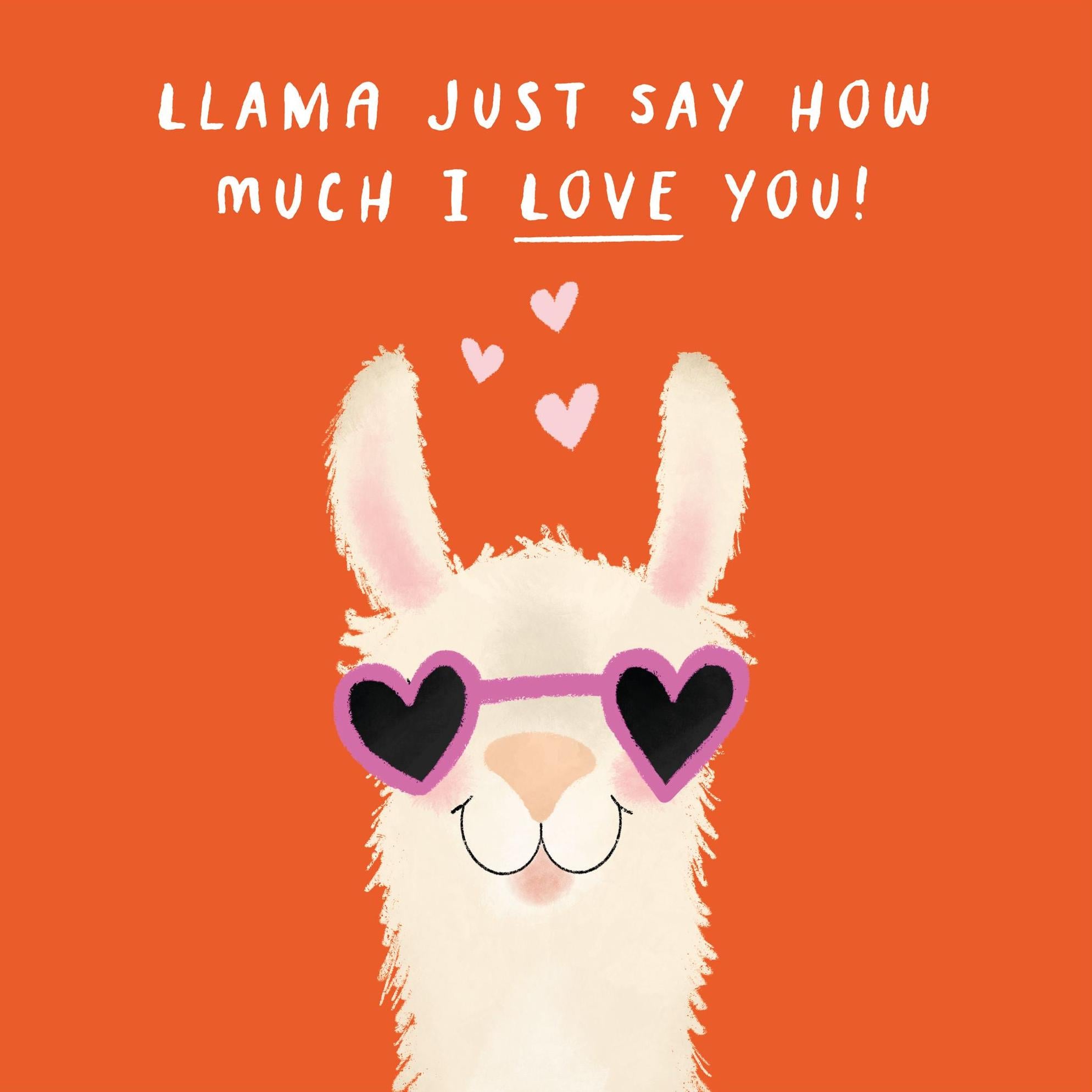 Say　I　Confetti-exploding　–　Just　You　Greetings　Card　Love　Llama　Much　How　Boomf