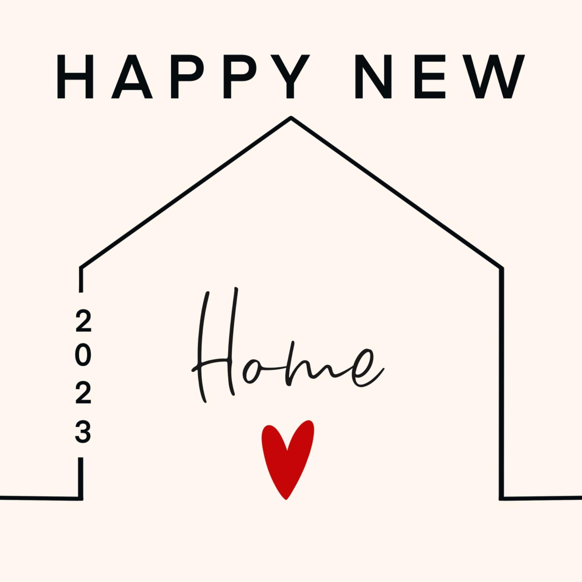 Happy New Home 2023 Minimalist House Confetti Exploding Greetings Card 