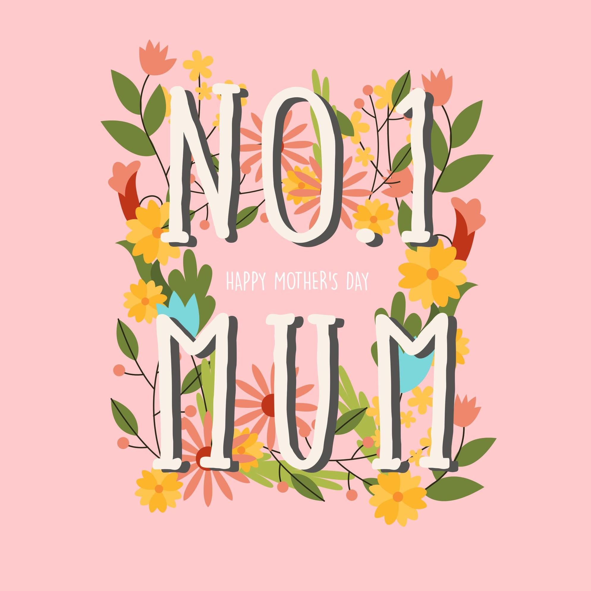 No 1 Mum Confetti Exploding Greetings Card Boomf 