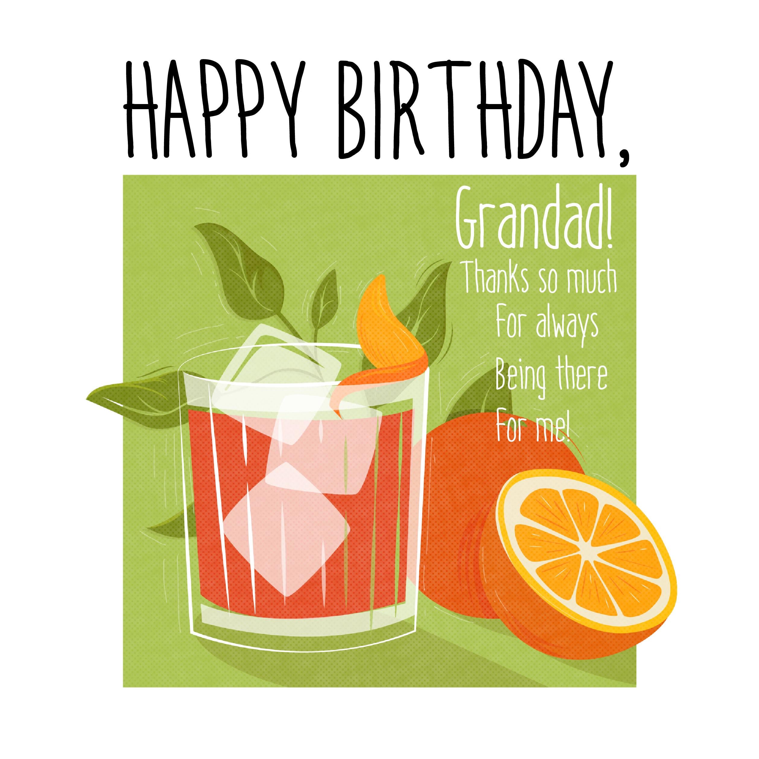 Happy Birthday Grandad Orange Lemonade Confetti Exploding Greetings Ca Boomf
