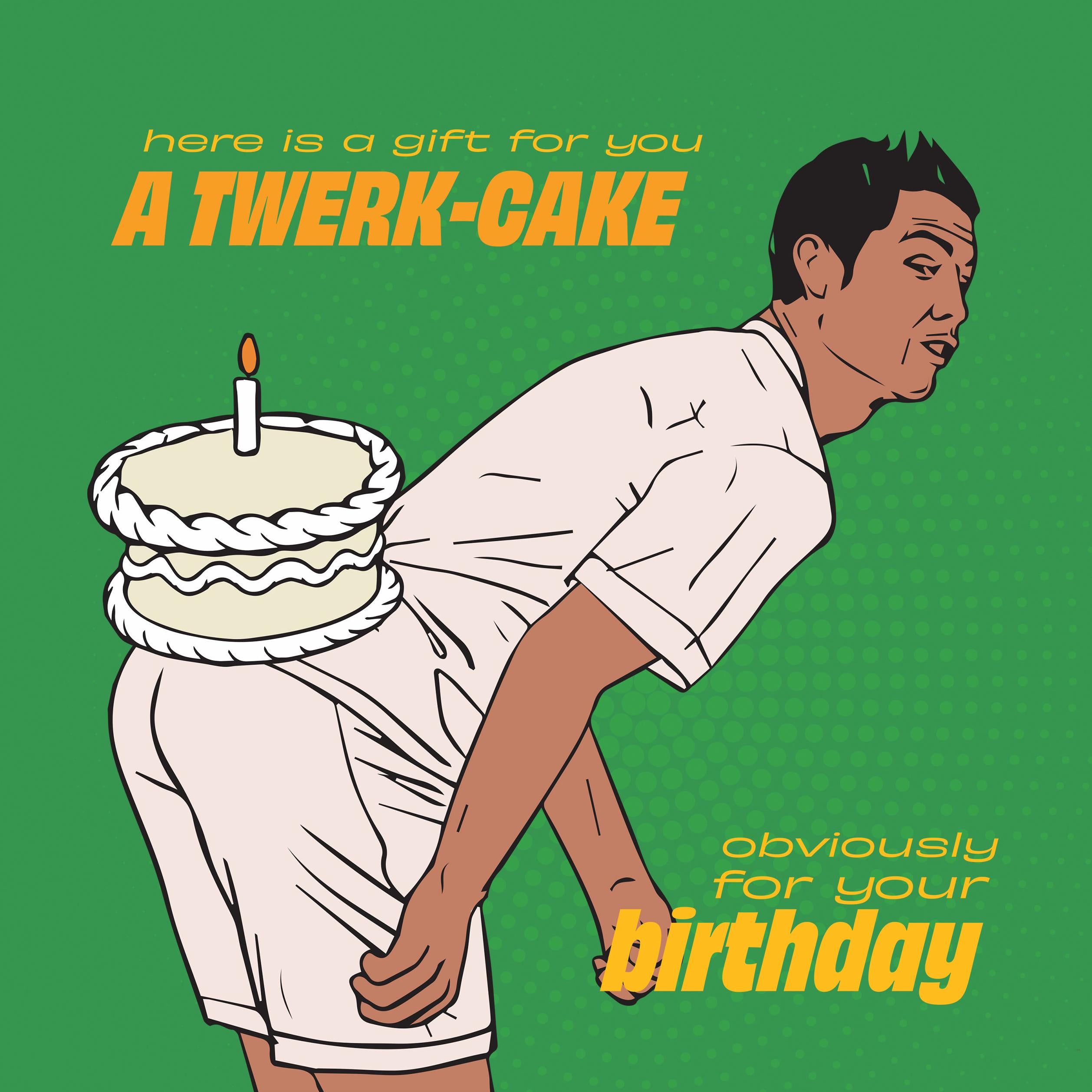 Ronaldo Twerk Cake Happy Birthday Confetti exploding Greetings Card Boomf