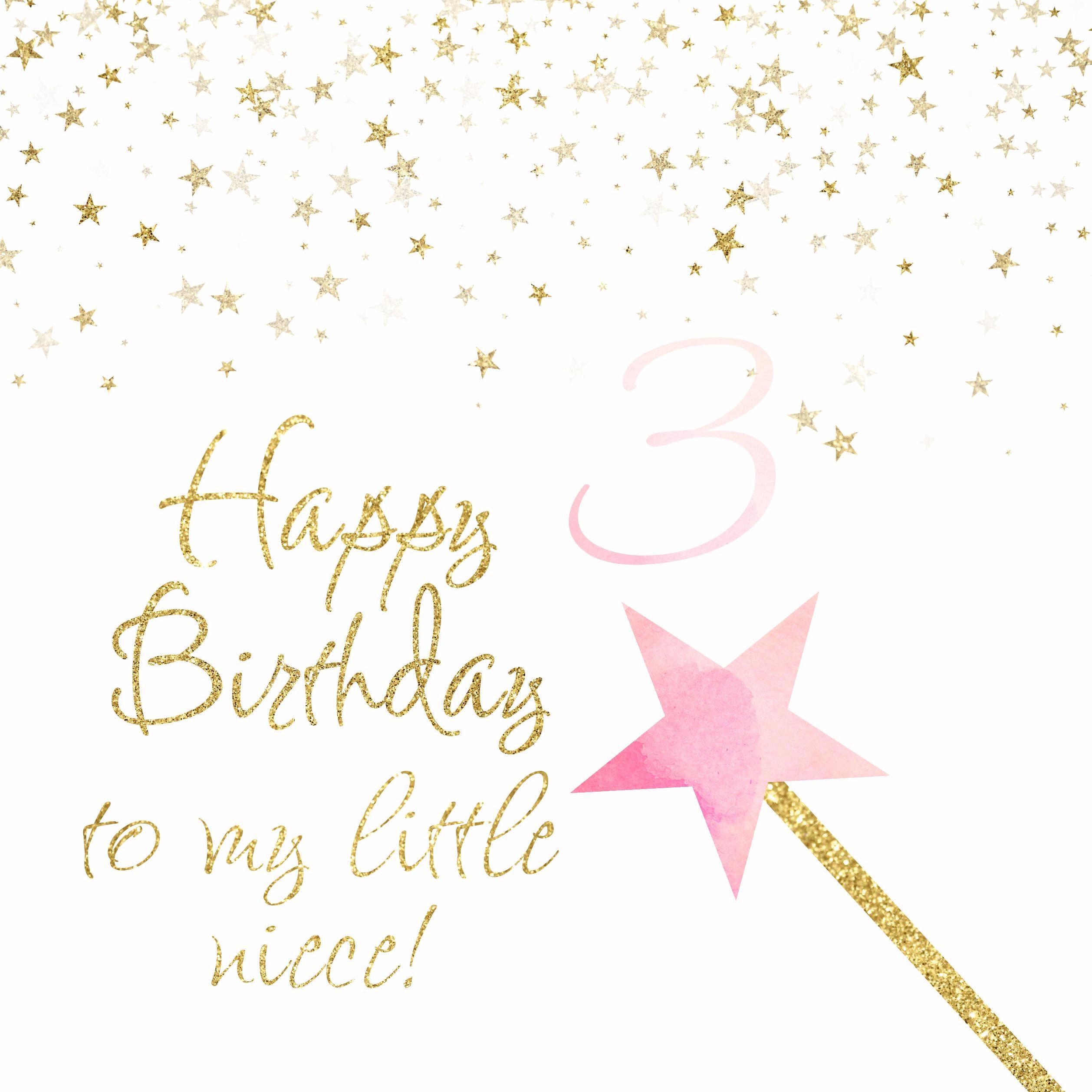 Greeting Card Happy Birthday To My Year Old Niece Magic Wand Happy