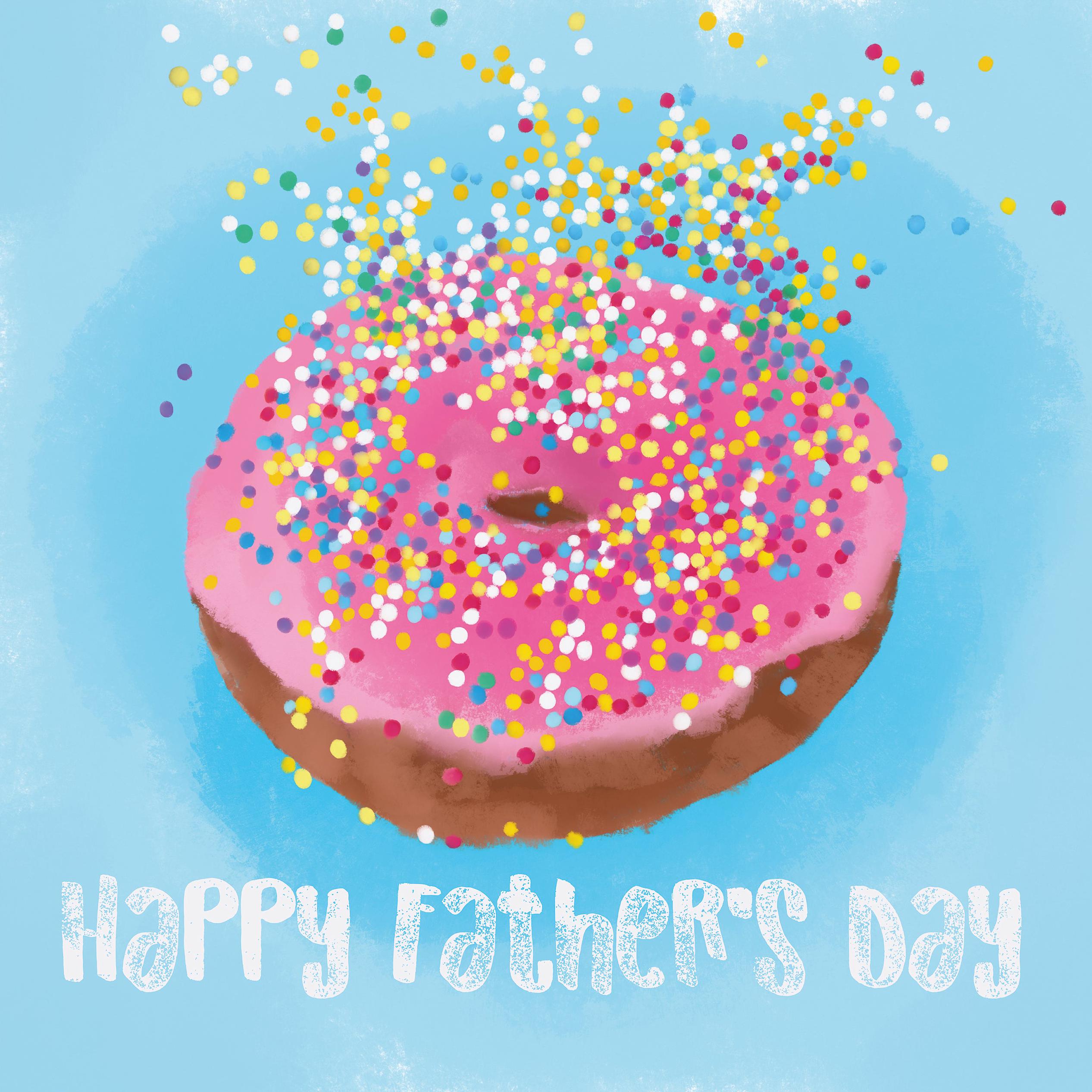 Donut Fathers Day Confetti Exploding Greetings Card Boomf