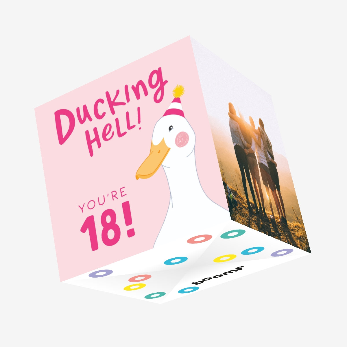 Ducking Hell Youre 18 Pink Birthday Confetti Exploding Greetings Card