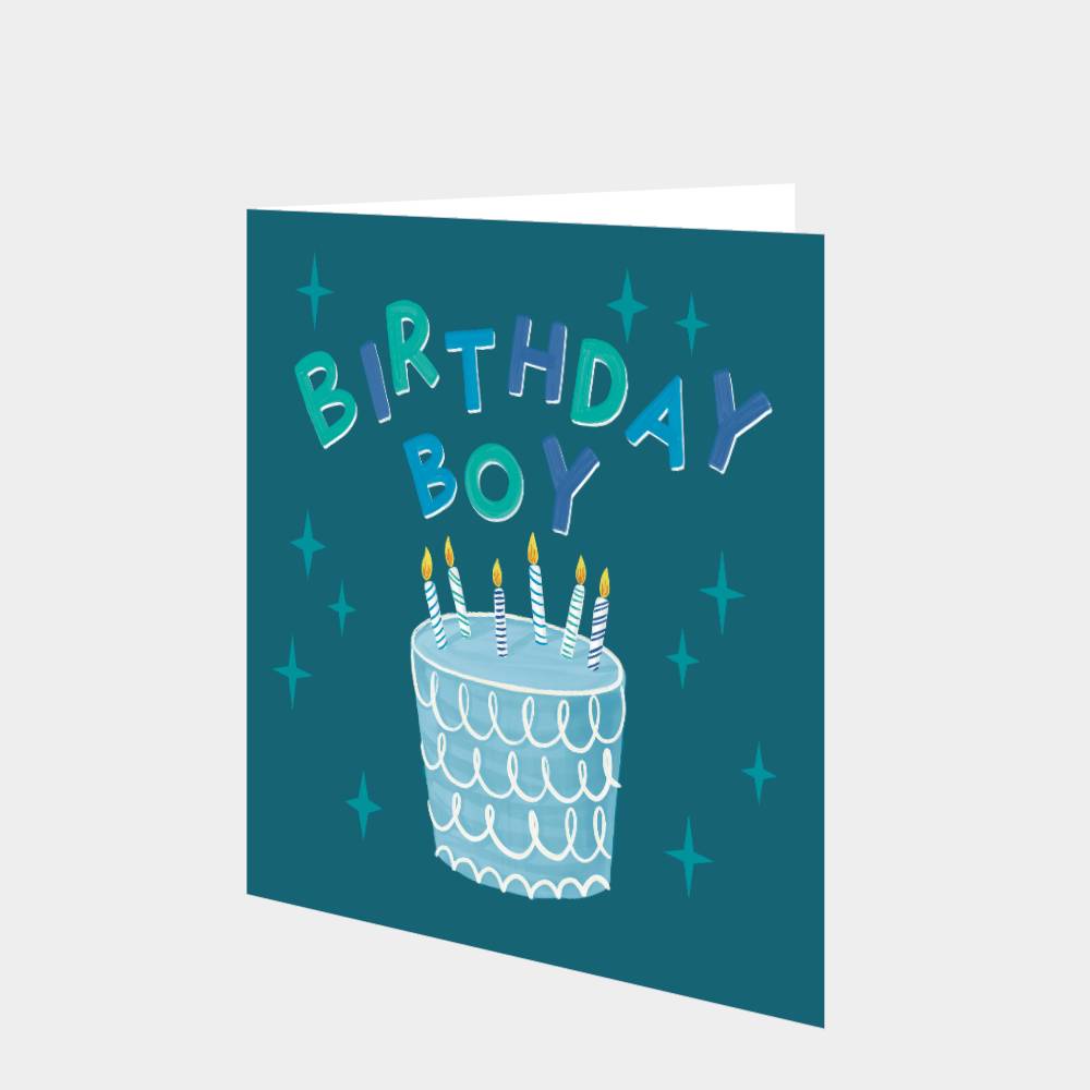 Birthday Boy Blue Cake Card – Boomf