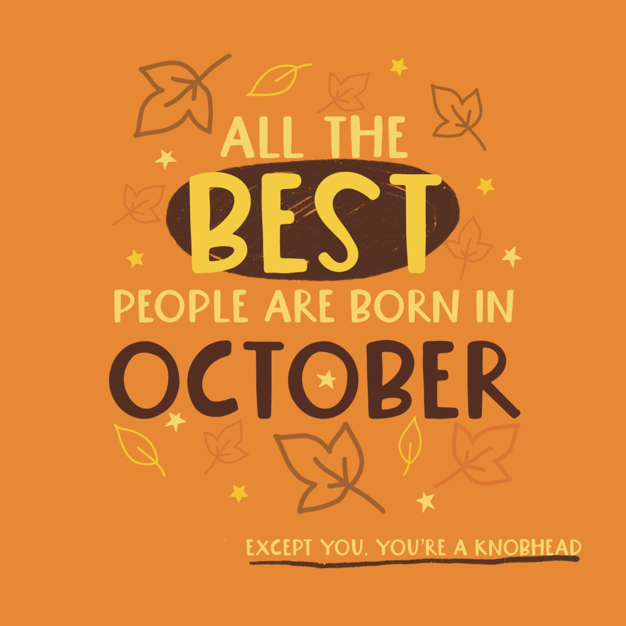 Best People Born In October Funny Birthday Card – Boomf