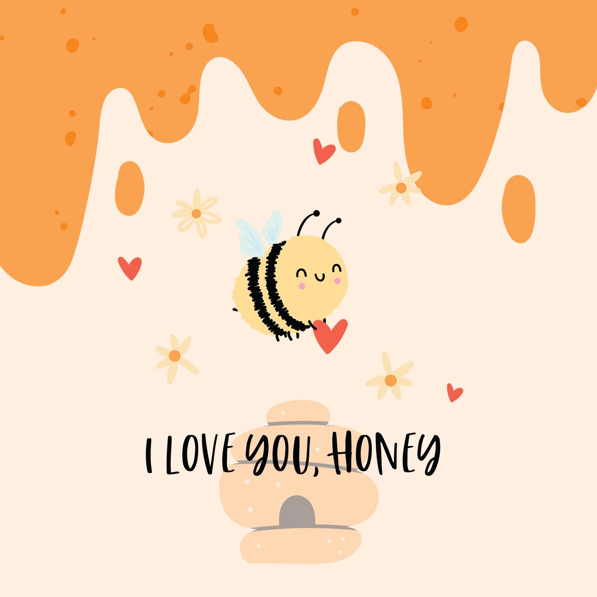 I Love You, Honey Cute Bee Card – Boomf
