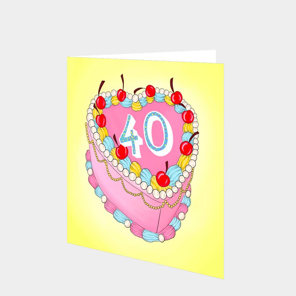 40 Birthday Cake Card Boomf