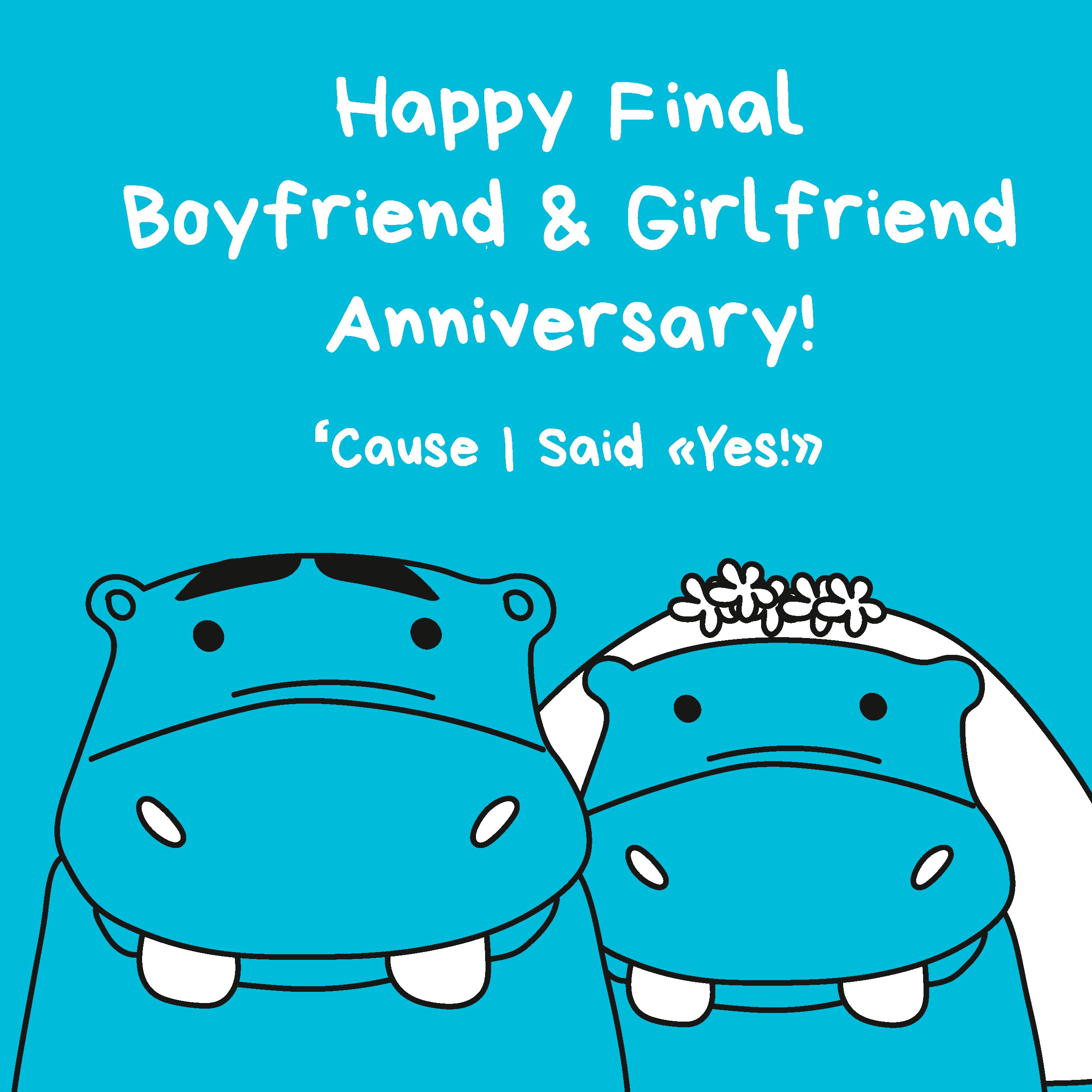 Blue Hippos Happy Last Anniversary | Boomf