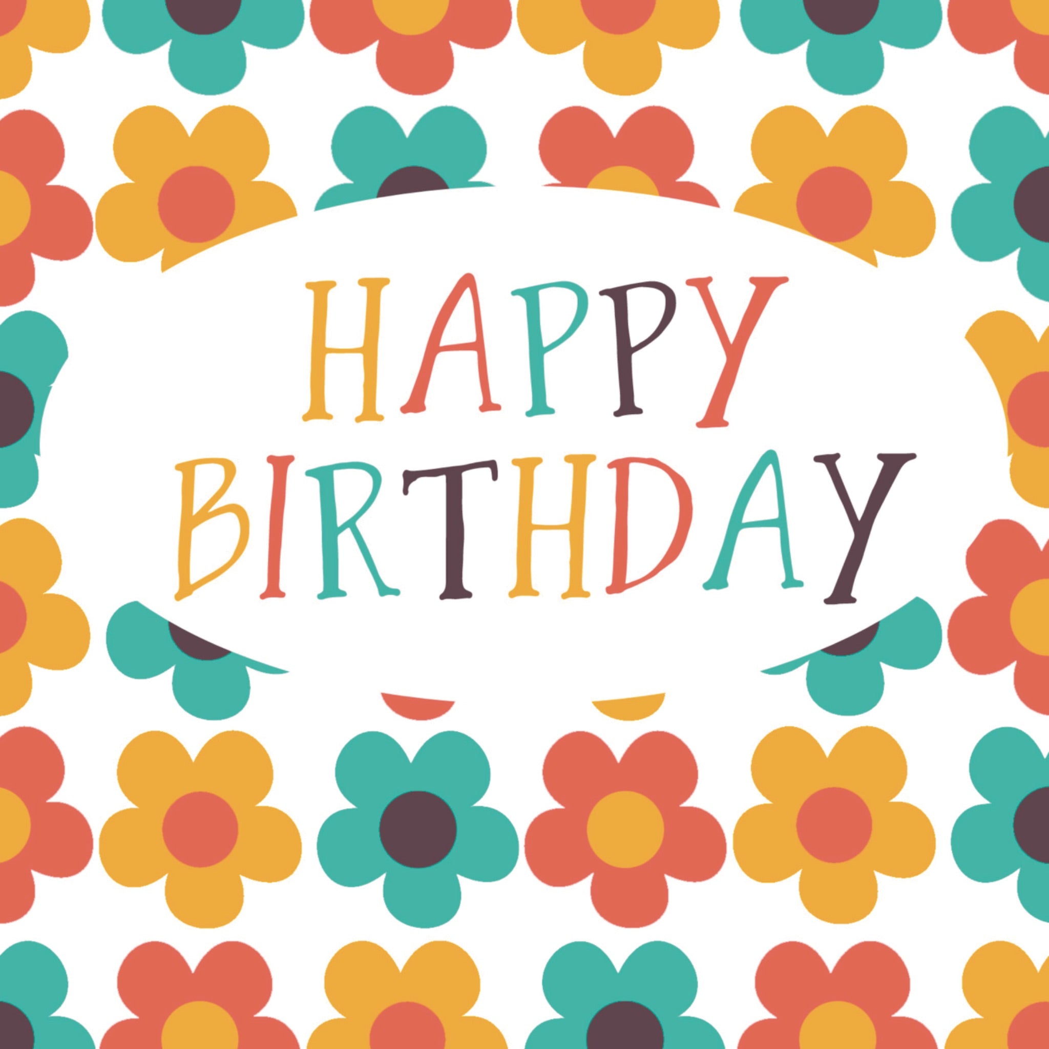 Happy Birthday Flower Power Card – Boomf