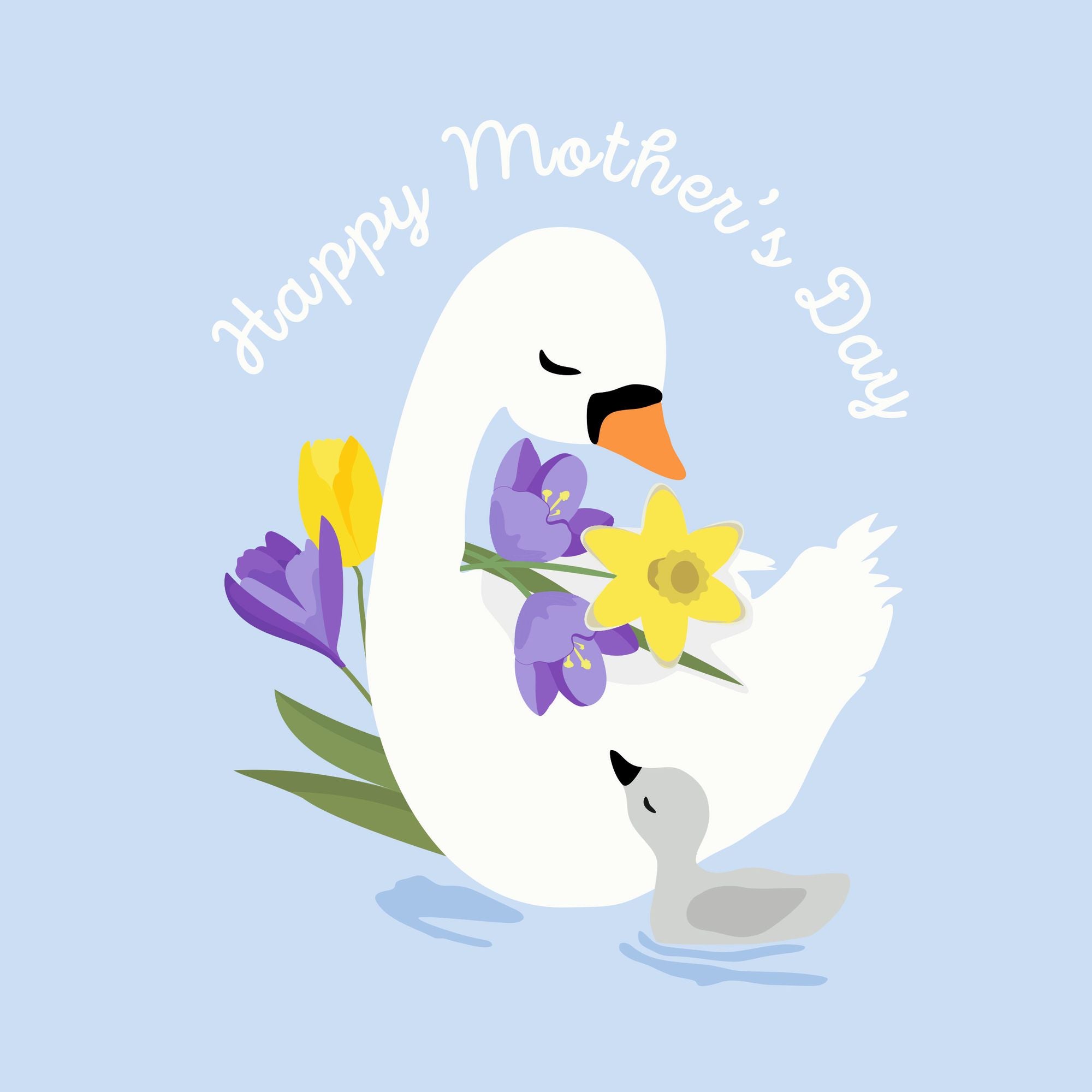 Happy Mother's Day Swan Card – Boomf
