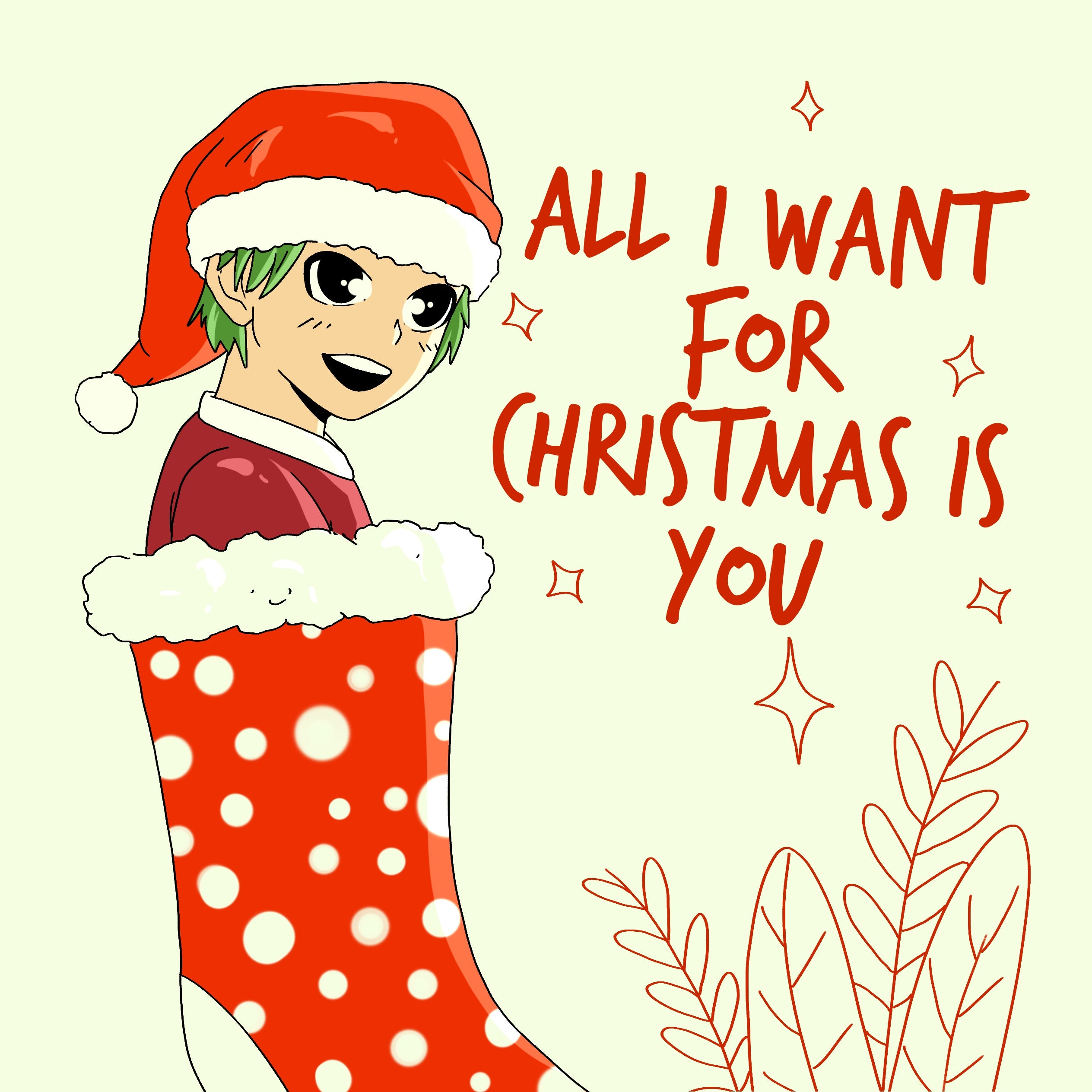 All I Want For Christmas Anime Christmas Card