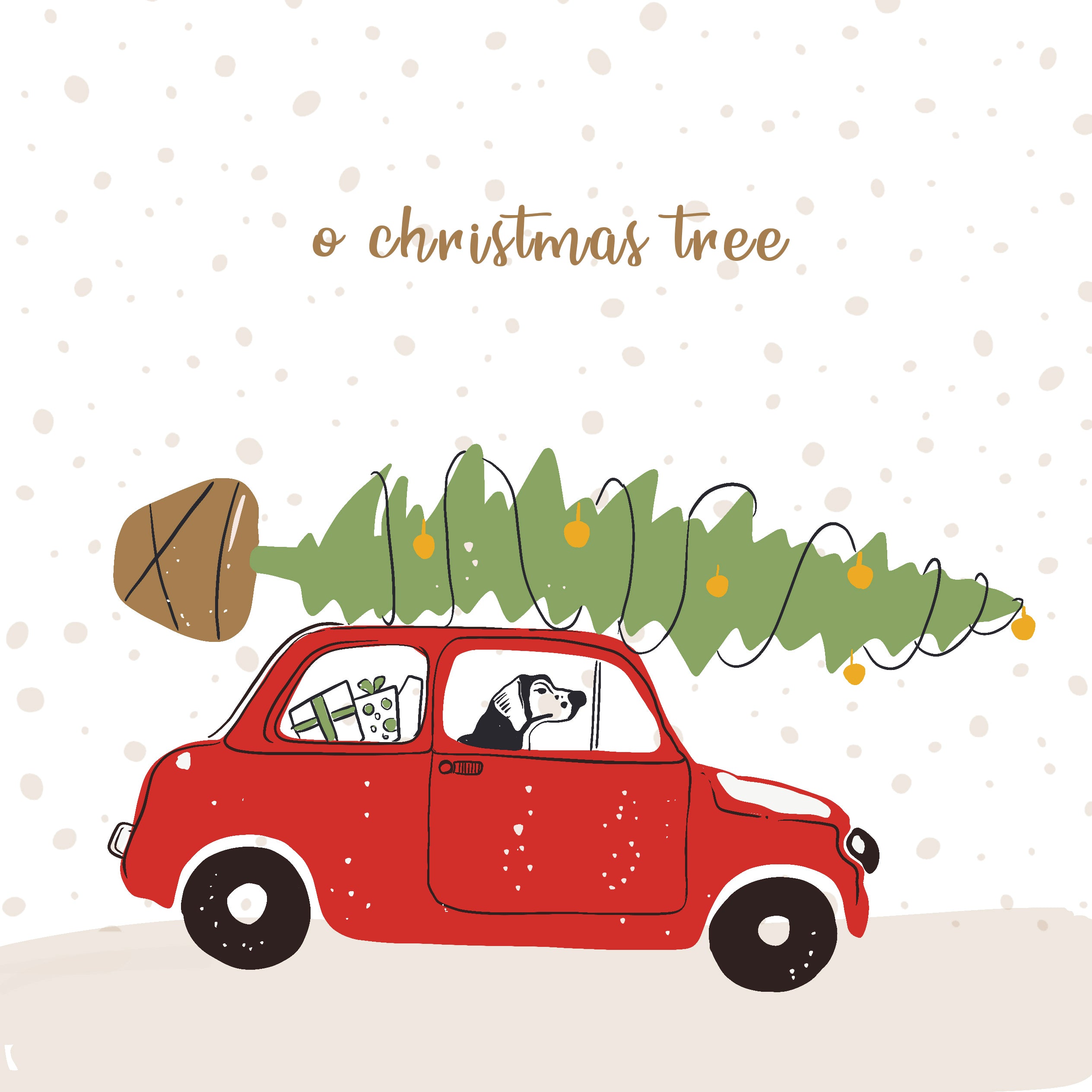 Dog Walker Christmas Tree Merry Christmas Card Boomf