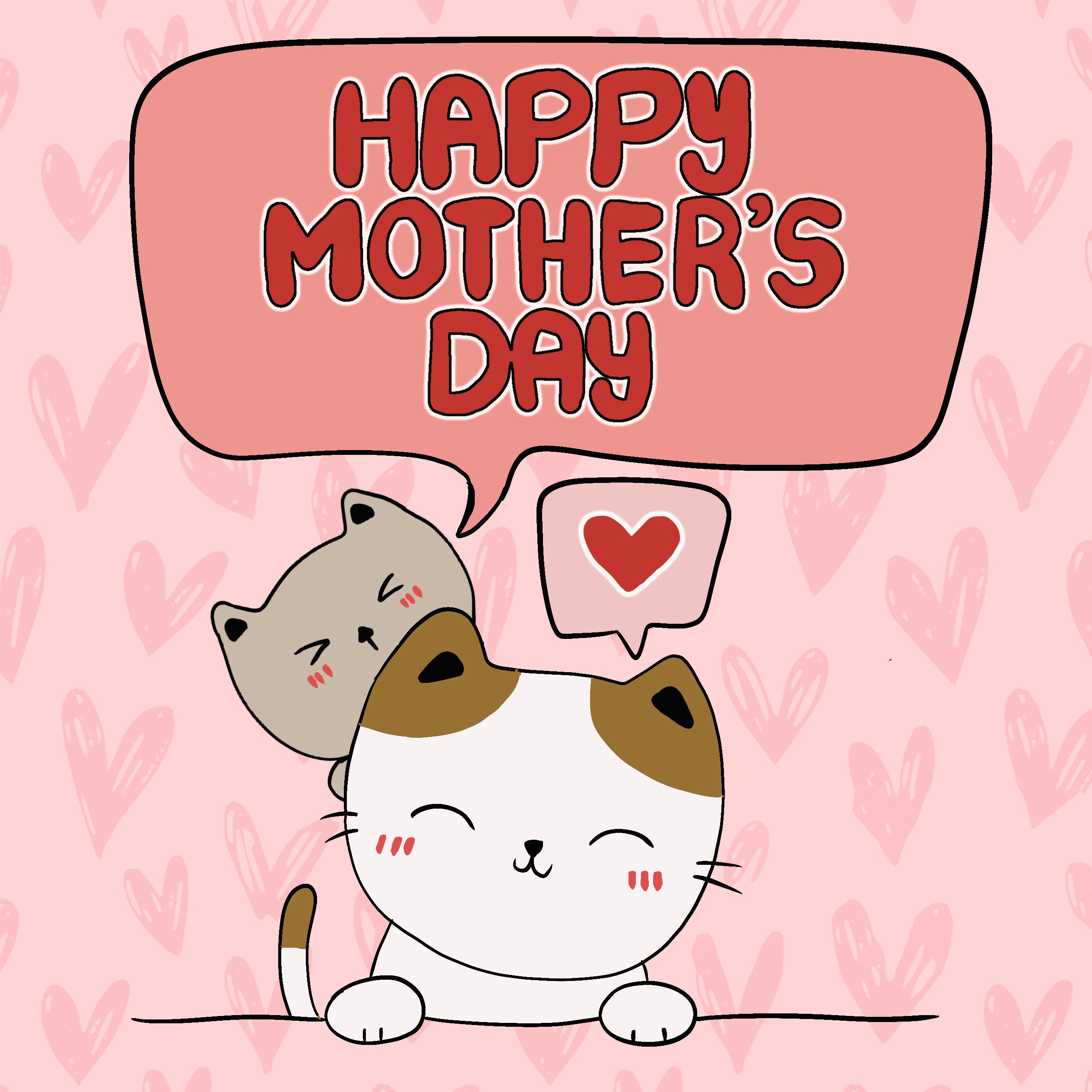Happy Mother's Day Cute Cats Card | Boomf