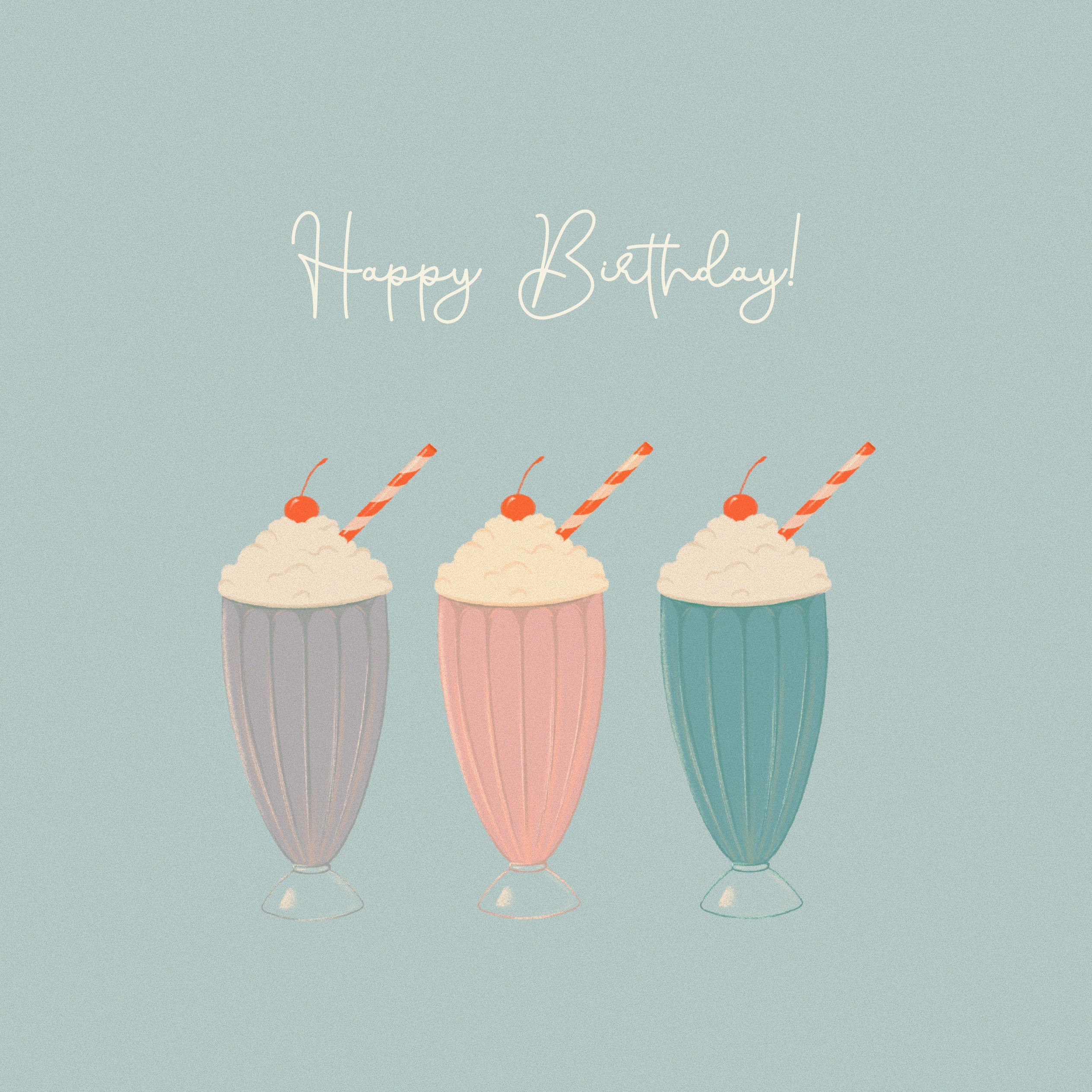 Cute Colorful Vintage Milkshakes Happy Birthday Boomf