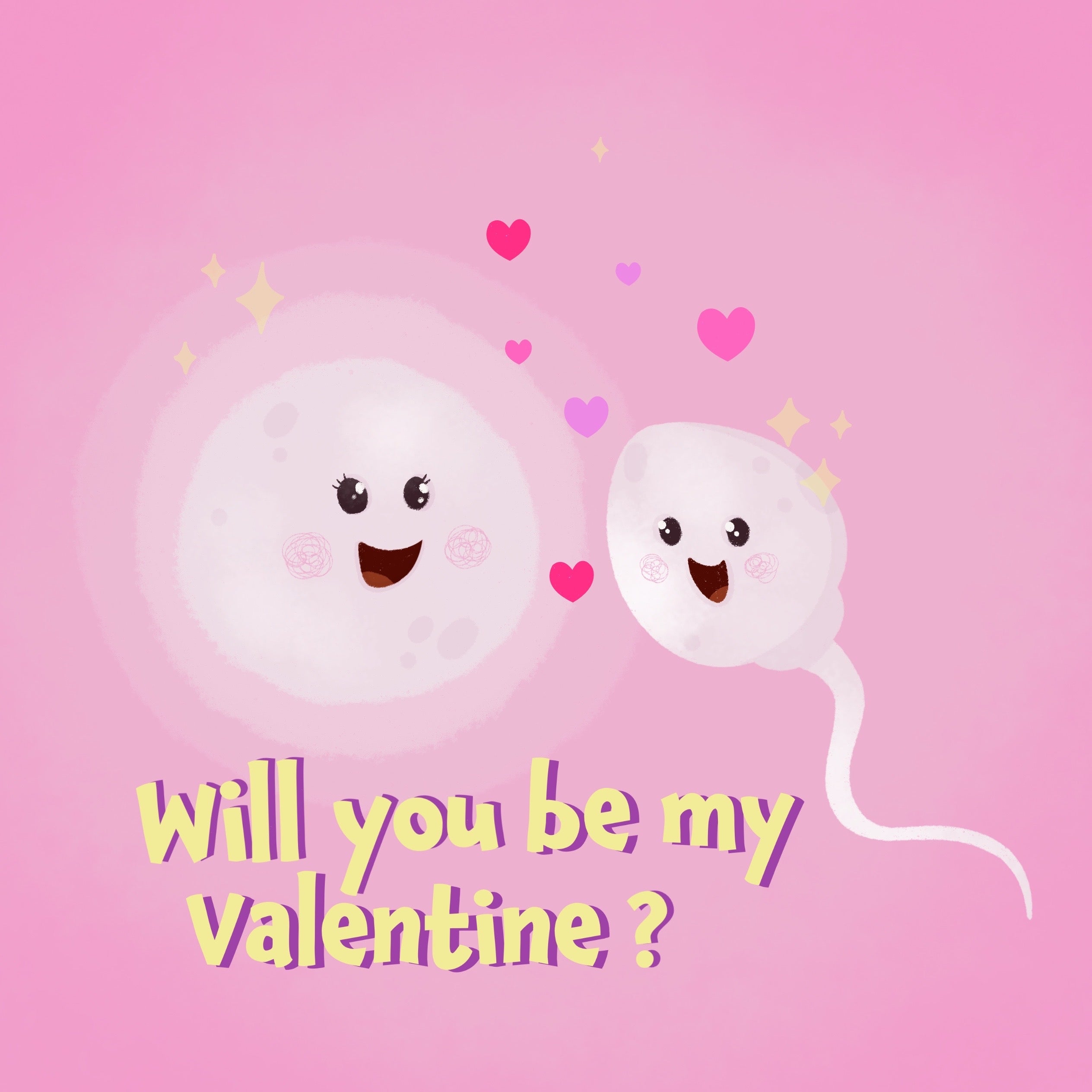 Will You Be My Valentine? Sperm And Egg Valentine's Day Card | Boomf