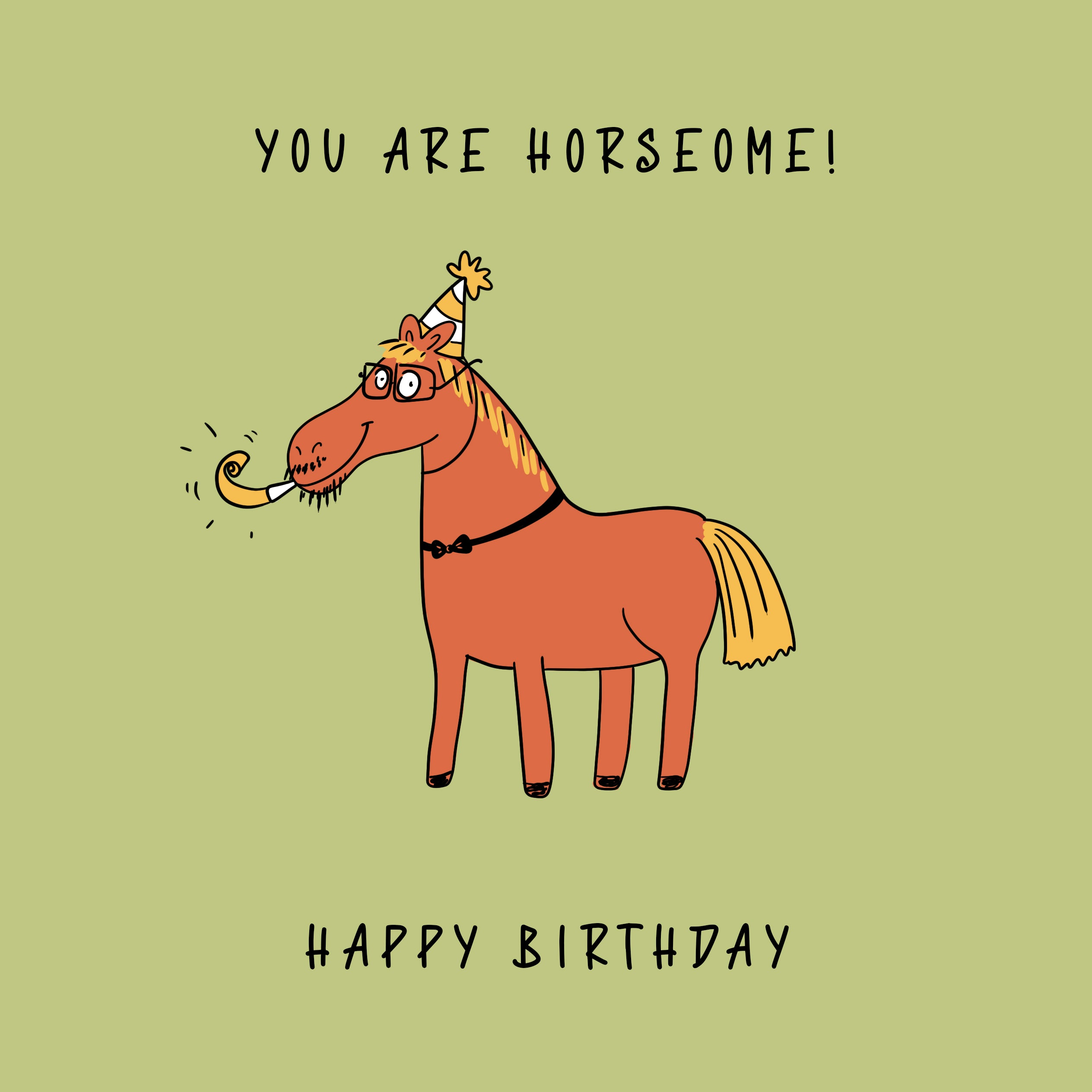happy birthday funny horse