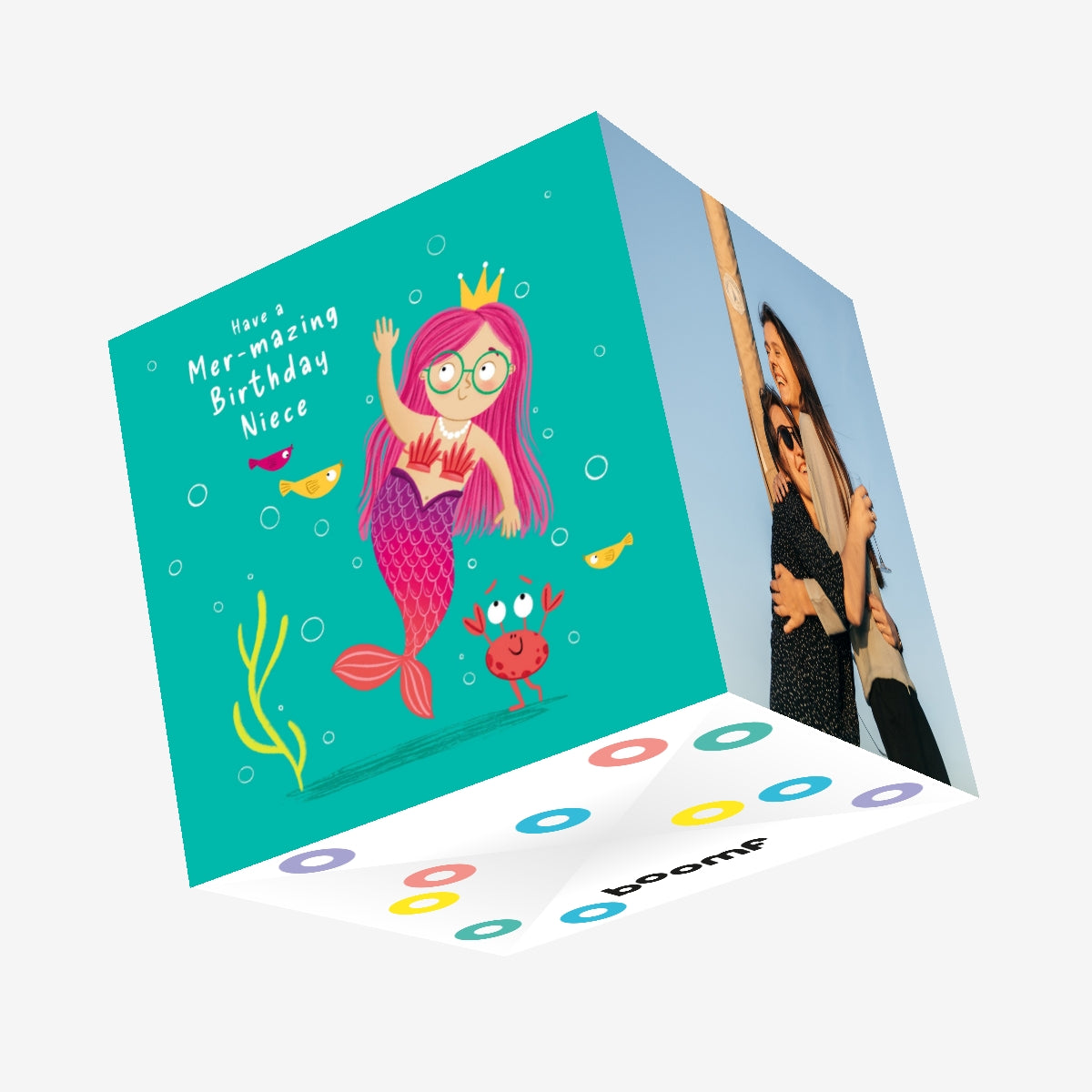 Pink Mermaid Niece Birthday Confetti Exploding Greetings Card Boomf