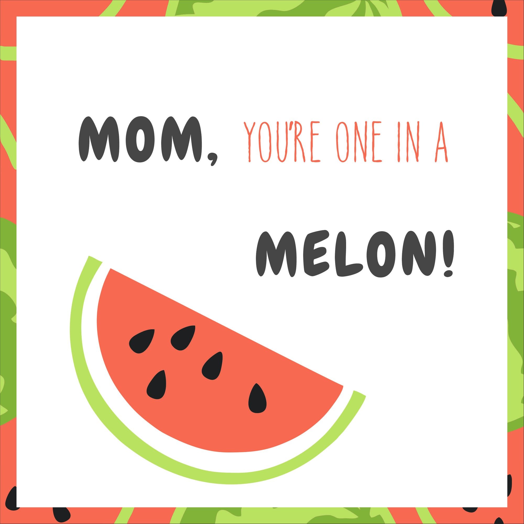 Mom, You're One in a Melon - Round Bamboo Cutting Board