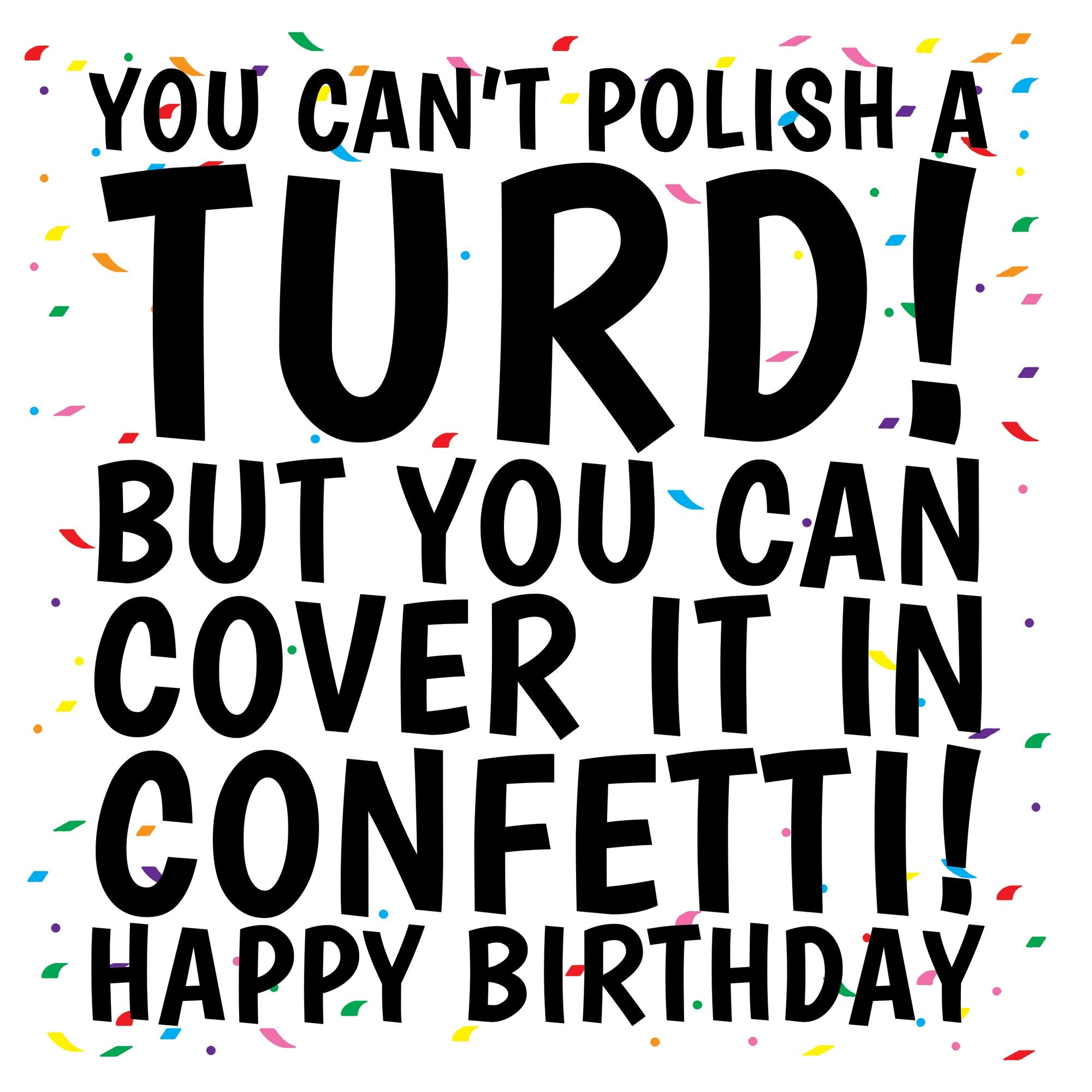 Confetti Turd Birthday Card 3D Cube Card Boomf