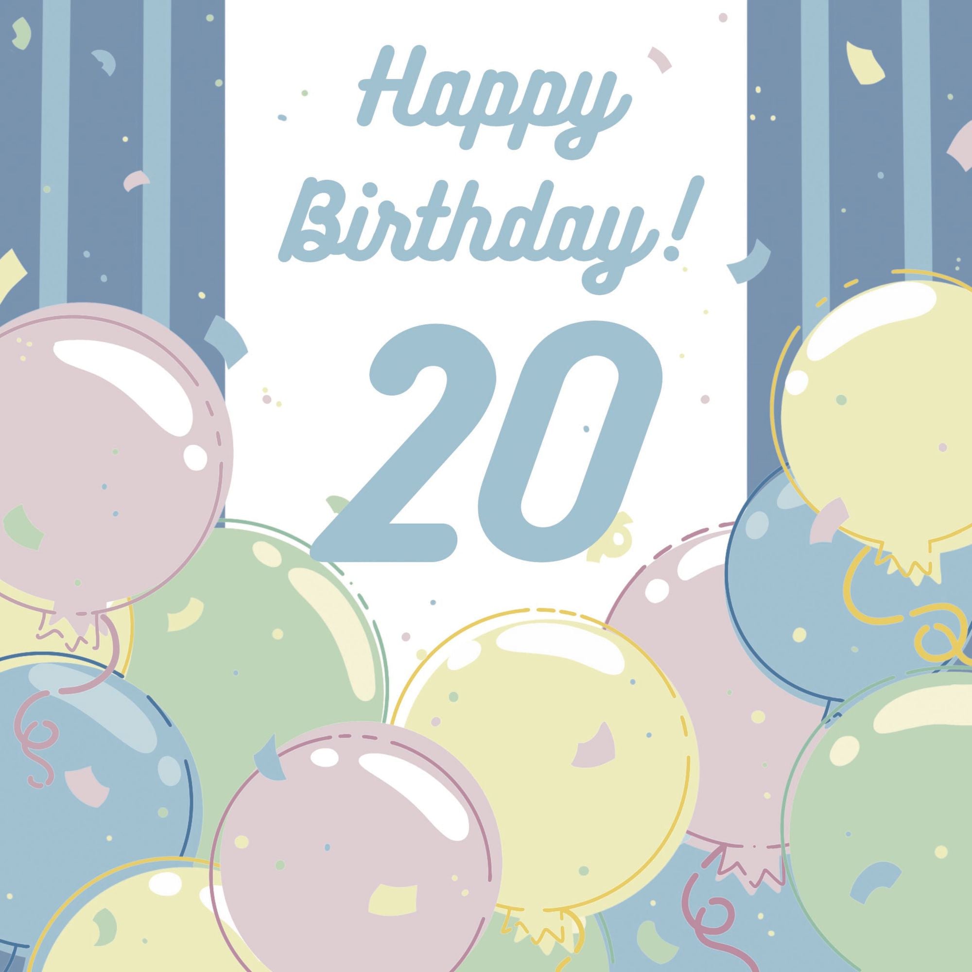 happy 20th birthday balloons