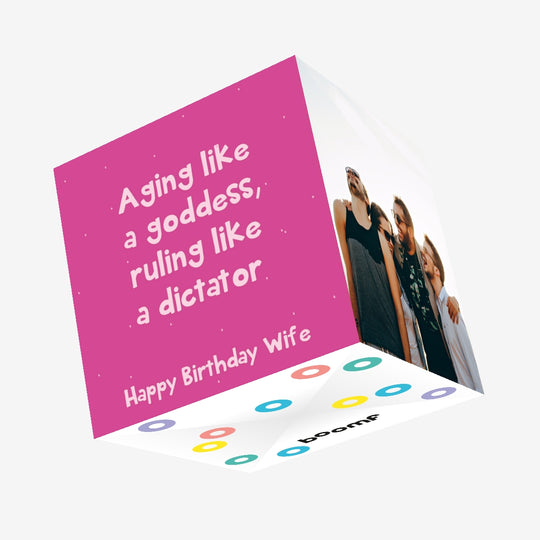 Aging Like A Goddess... Funny Birthday For Wife Confetti-exploding Greetings Card