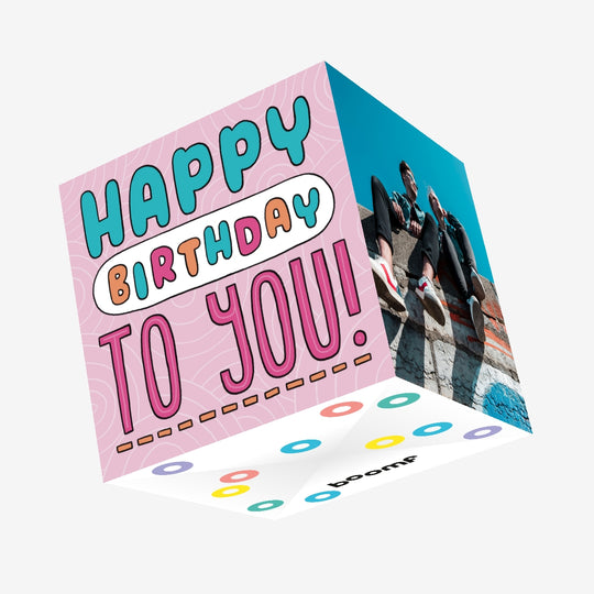 Happy Birthday To You Pink Background Confetti-exploding Greetings Card