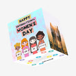 Cute Girls Happy International Women's Day Confetti-exploding Greetings Card