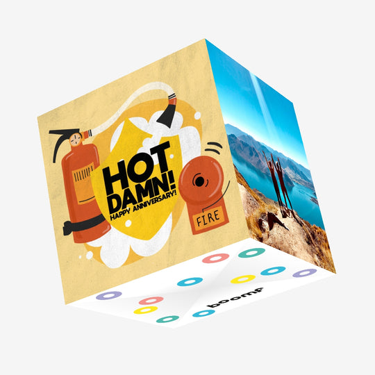 Hot Damn! Happy Anniversary Confetti-exploding Greetings Card