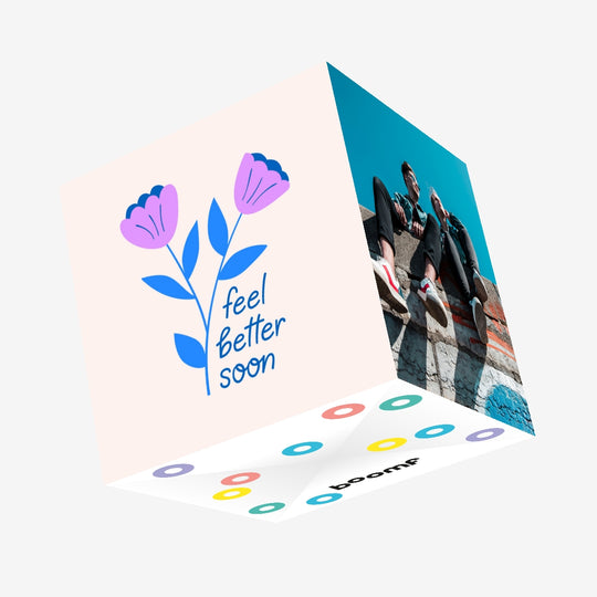 Feel Better Soon Purple Tulips Confetti-exploding Greetings Card