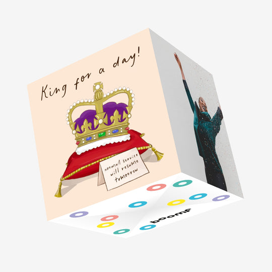 King For A Day Funny Confetti-exploding Greetings Card