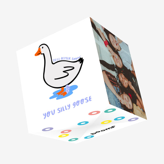 You Silly Goose, Feel Better Soon Confetti-exploding Greetings Card