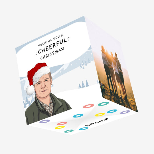 Cheerful Charlie, Clarksons Farm, Diddly Squat, Charlie, Funny Christmas , Diddly Squat Farm, For him, For her Confetti-exploding Greetings Card