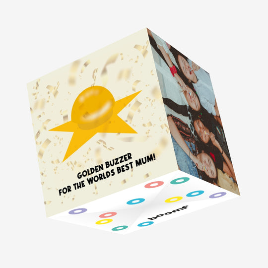 Golden Buzzer For The Best Mum Confetti-exploding Greetings Card