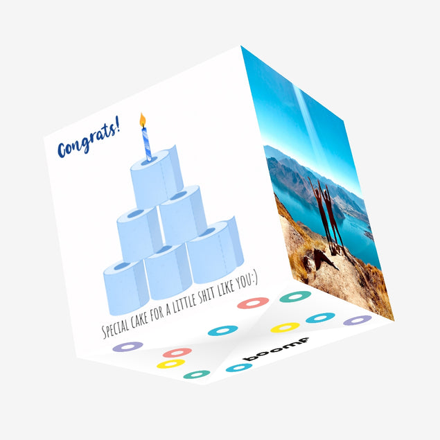 Happy Birthday Toilet Paper Cake Confetti-exploding Greetings Card