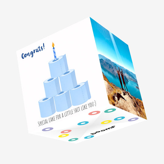 Happy Birthday Toilet Paper Cake Confetti-exploding Greetings Card