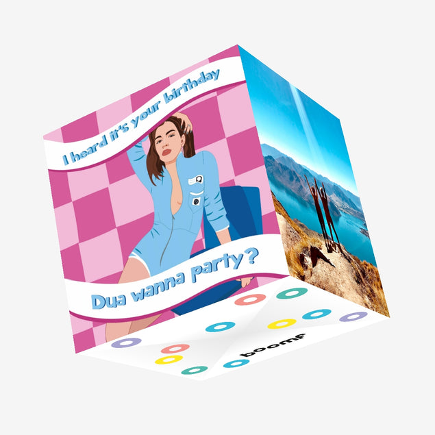 Dua Wanna Party? - Dua Lipa Birthday Confetti-exploding Greetings Card