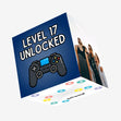 Level 17 Unlocked - 17th Birthday For Gamers Confetti-exploding Greetings Card