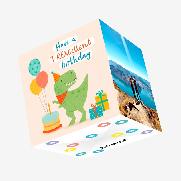 Have A T-Rexcellent Birthday Confetti-exploding Greetings Card