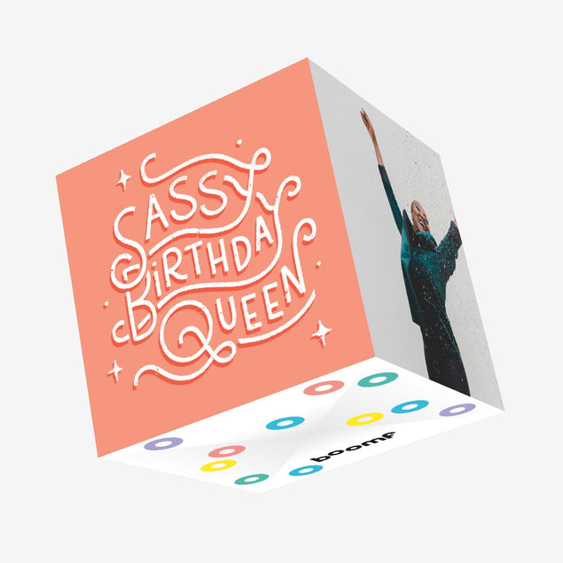 Sassy Birthday Queen Confetti-exploding Greetings Card