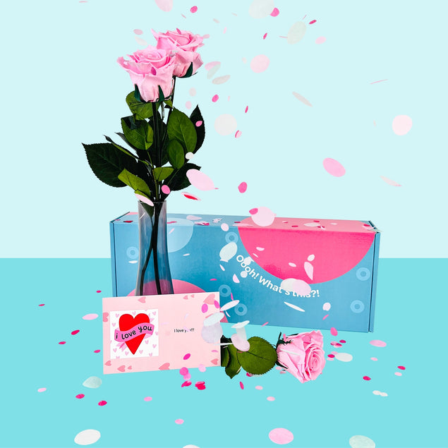 Confetti-Exploding Eternity Rose Box - Pink