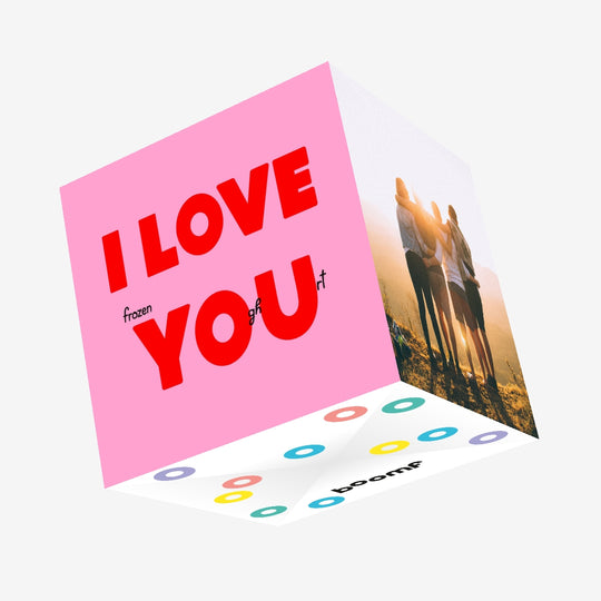 Funny I Love Frozen Yoghurt Love Confetti-exploding Greetings Card