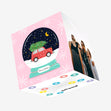 Christmas Tree On A Car Snow Globe Confetti-exploding Greetings Card
