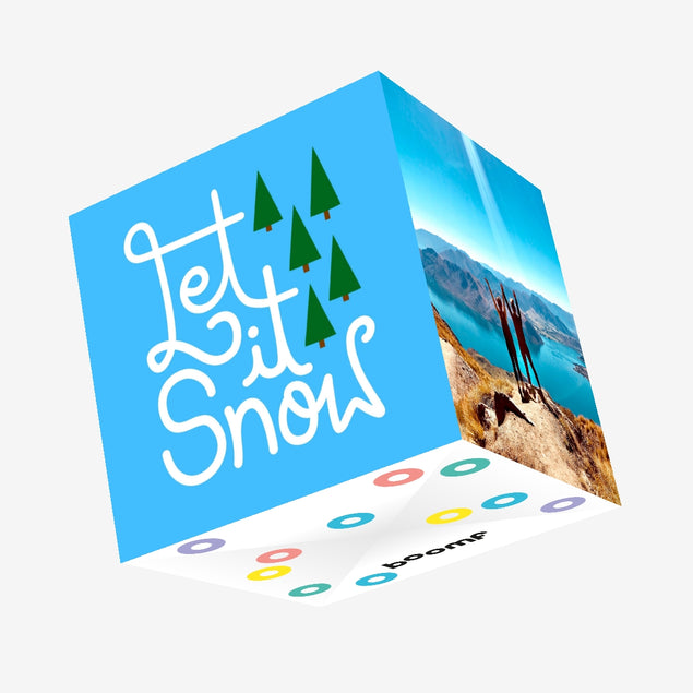 Let It Snow Blue Christmas Confetti-exploding Greetings Card